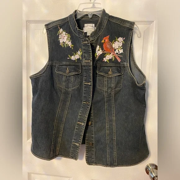 C.J. Banks Stretch Denim Vest - Picture 1 of 9